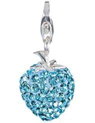SilveRado(tm) VRB305-3 Verado Bling Flashy Strawberry Blue Bead / Charm