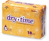 Dry Time Baby Diapers - Size 6; Over 35 lbs, 8 Bag / Case, 120 Unit / Case