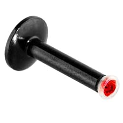 14 Gauge Black Titanium Bioplast Red Gem Monroe 5/16 Inches