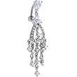 Reversed Cyrstal Cubic Zirconia Teardrop Chandelier Belly Ring
