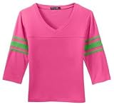 NEW Sport-Tek - Ladies Vintage Football Jersey Hot Pnk/Brt Gn-XS