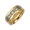 New Mens Titanium Gold Band Ring with CZ Stones, 8mm Wide. Available in most sizes. Comes in a Quality Gift Box.