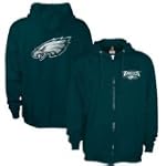 Philadelphia Eagles Green Touchback Full Zip Hoody Sweatshirt