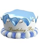 *Birthday Boy* Light Blue Crown Party Hat One Size