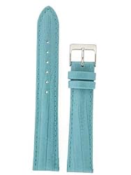 Watch Band Lizard Grain Turquoise Blue Patent Leather Strap