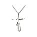 14K White Gold 0.01 ct. Diamond Cross Necklace -16''