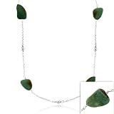 Sterling Silver Genuine Turquoise Stone Chain Necklace