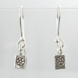 Small Sterling Silver Stamped Cube Earrings, #9490