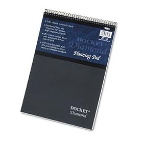 TOPS 63978 - Docket Diamond Top-Wire Planning Pad, Lgl Rule, 8-1/2 x 11-3/4, White, 60 Sheets-TOP63978