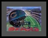 Chicago Bears (Helmet) Framed & Matted Sports Poster Print - 16 X 20