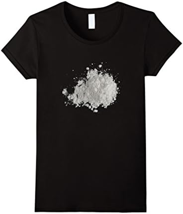 Women's Snow Blow "White Girl" Cocaine Drugs Flour Joke Graphic Tee Medium Black
