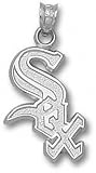 Chicago White Sox Solid Sterling Silver ''SOX'' 3/4'' Border Pendant