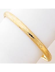 14k Gold 3/16 Florentine Engraved Baby Bangle Bracelet