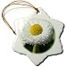 White English Daisy - Spring Flowers - Photography - 3 Inch Snowflake Porcelain Ornament