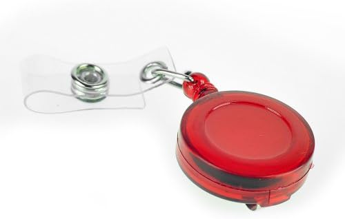 Cobblehomeâ„¢ New Retractable Reel ID Badge Key Card Name Tag Holders with Belt Clip for Keys-ids-badges Red 50Pcs