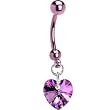 Handcrafted Genuine Rose Preciosa Heart Titanium Belly Ring