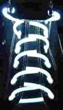 1 Pair White Original Laser Laces Fiber Optic Neon LED Shoelaces