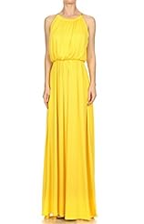 Halter Sleeveless Flowy Floor Length Elasticized   Waistline Evening Dress/Bridesmaid Dress/Wedding Dress/Maxi Dress 
