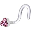 Bioplast Pink Trio Gem Nose Screw Ring