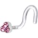 Bioplast Pink Trio Gem Nose Screw Ring