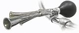 Pyramid Bicycle Squeeze Horn, Triple Horn, Chrome Plated