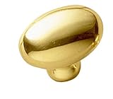 1 1/4 Dia Polished Brass Oval Knob