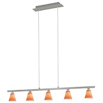 Hot Sale Eglo 88542A Dress, Chrome/Orange, 5-Light Pendant Light Fixture
