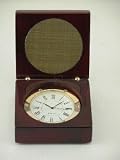 SQUARE WOOD BOX WITH CLOCK - SQUARE WOOD BOX W/ CLOCK & ENG. PLATE,