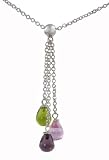 Sterling Silver Dangling Smooth Jewel Pendant with Chain