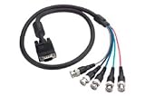 SVGA Breakout Cable, HD15 Male / 5 BNC Male, 6.0 ft, # Coax: 5
