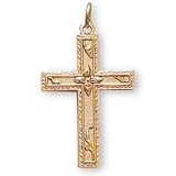 24K Gold over Sterling Silver Cross and 18-inch Chain