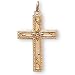 24K Gold over Sterling Silver Cross and 18-inch Chain