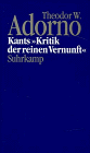 Kants "Kritik der reinen Vernunft" (1959) (Nachgelassene Schriften / Theodor W. Adorno. Abteilung IV, Vorlesungen) by Suhrkamp