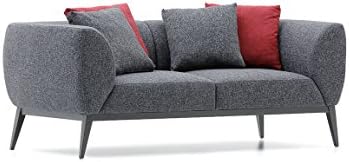 Bienal Morrison 2 (Two) Seater Sofa, Couches, Metal Legs with Black Coating. (Leather: Istanbul-030)