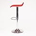 Roundhill Furniture Contemporary Chrome Air Lift Adjustable Swivel Stools with Red Seat, Set of 2