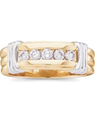 1/2 Ct Tw Gents Two Tone Diamond Ring by US Gems, Size: 10