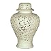 White porcelain "cutwork" temple jar - 12"H