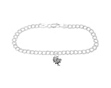 Sterling Silver Wild Turkey on 4 Millimeter Charm Bracelet