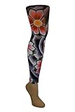 Tights Footless Flower Tattoos