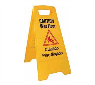 Wet Floor Caution Sign, Yellow, 25''x12''