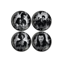 Twilight 4 Pin Button Set Edward with Bella-Alice-Jacob-Cast Image