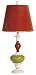 Midwest New CBK RED AND GREEN BALL BASE TABLE LAMP WITH VELVET SHADE IRON AND GLASS HIGH QUALITY STYLISH