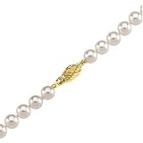 14K Yellow Gold Clasp Akoya Cultured Pearl Strand - 18