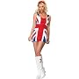 British Flag Dress Sexy Women's Costume Adult Halloween Outfit - Size XS, Dress Size 0-2