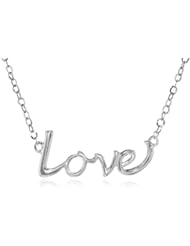 Sterling Silver "Love" Necklace, 17"