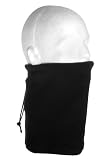 Schampa Black Fleece Neck Gaiter Cap with Drawstring