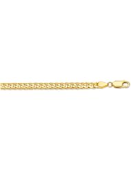 14K 20" Yellow Gold 4.4mm Polish Diamond Cut Miami Cuban Link Chain With Lobster Clasp