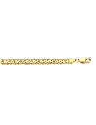 14K 22" Yellow Gold 4.4mm Polish Diamond Cut Miami Cuban Link Chain With Lobster Clasp