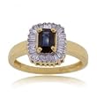 Blue Sapphire and Diamond Cocktail Ring in Yellow Gold