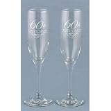 60th Anniversary Set of 2 Toasting Flutes